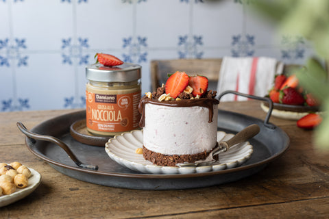 Recette image Mousse ricotta e fragole con Golosa alla Nocciola