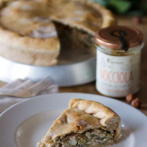 Quiche integrale di ricotta e bietole ripassate alla nocciola