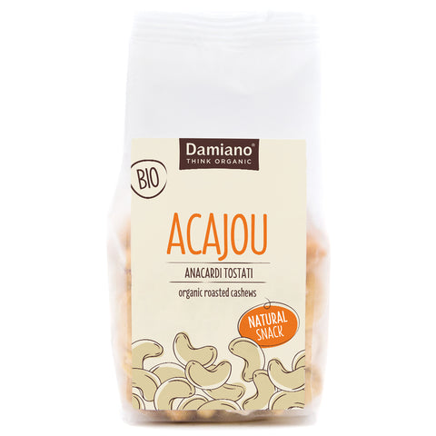 Sacchetto di anacardi tostati, snack naturale bio