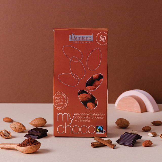 Immagine rappresentativa del prodotto Mandorle al Cioccolato Fondente e Cannella - MyChoco