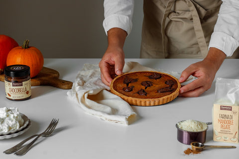 Immagine della ricetta Crostata alle mandorle con zucca e Chocobella classica