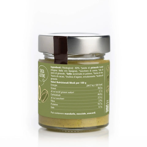 Ingredienti e informazioni nutrizionali del prodotto. Allergeni: nocciole, mandorle, latte, pistacchi, anacardi.